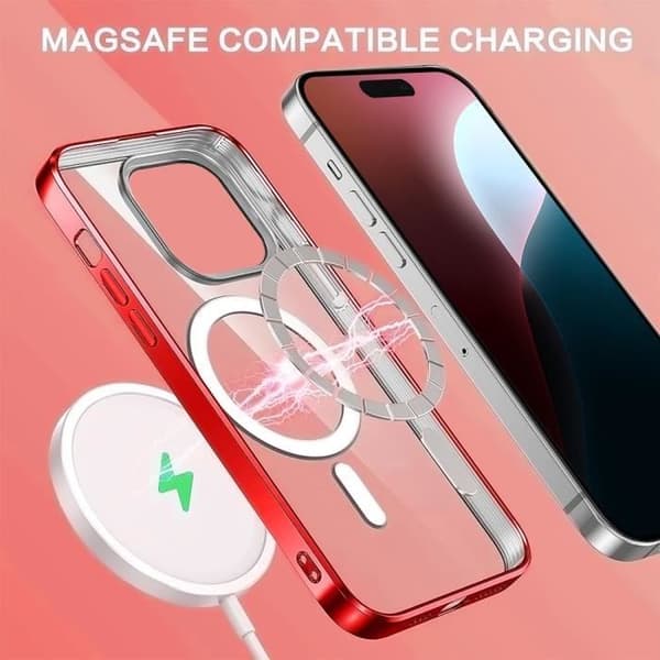 Skyddsskal - BOOLING - för iPhone 16 Plus - Stötskydd - Transparent - Ultrathin Röd