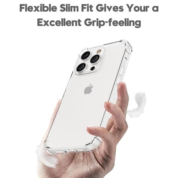 Skyddsskal - BOOLING - för iPhone 15 Pro - Silikon TPU - Förstärkt skydd - Transparent Transparent