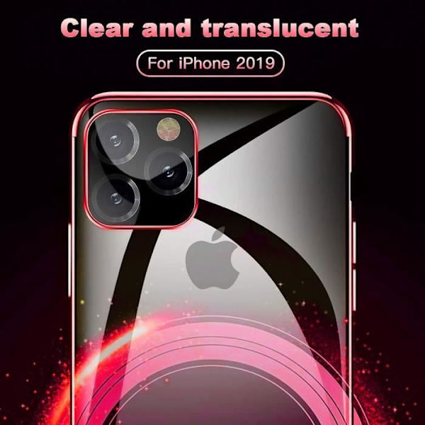 Skyddsfodral för iPhone 12 Pro - PROSHOP - Flexibelt - Röd Kromdesign - 2 Härdat Glas Röd