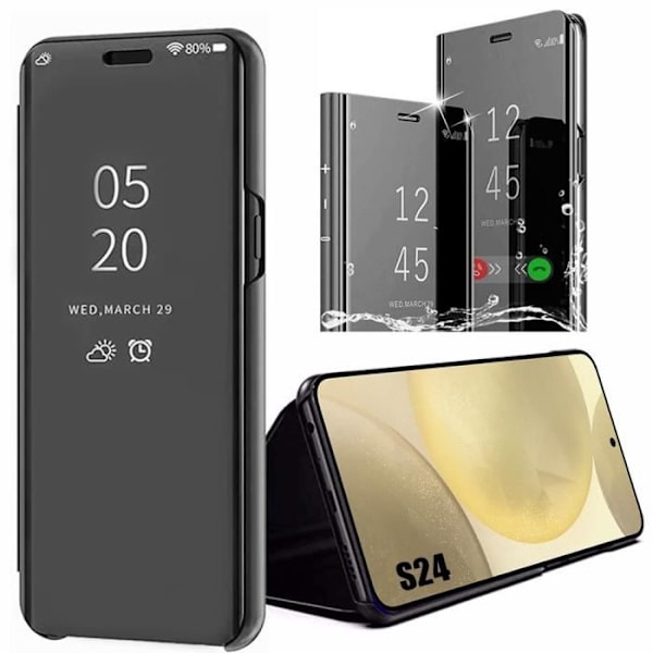 Coque - Samsung - Galaxy S24 - Stöttålig - Spegeleffekt - Hel skydd Svart