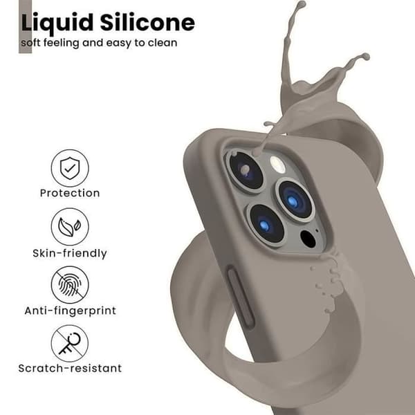 Skyddsskal - BOOLING - för iPhone 16 Pro Max - Mjuk Silikon - Repfria - 2 Härdat Glas Grå