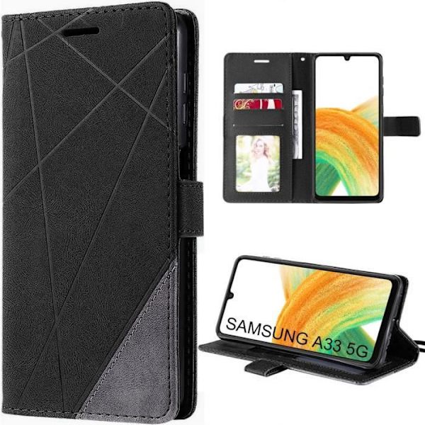Fodral för Samsung Galaxy A33 5G Full Shockproof Lädereffekt Svart