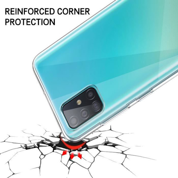 KuGi Samsung Galaxy A51 Fodral, Högkvalitativ slät silikonbaksida Skyddsfodral för Samsung Galaxy A51, Klar