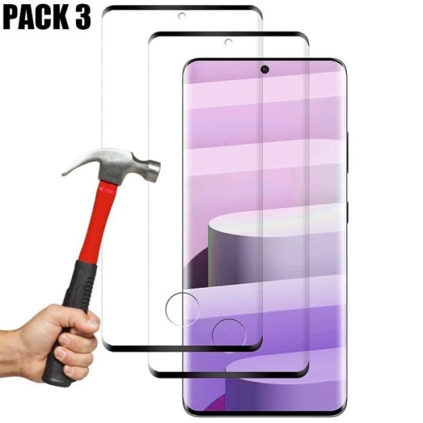 Paket med 3 3D-härdat glas för Samsung S21 (6,2") Svart hårdhet Anti-skrapa skärmskydd Anti-Oil Skyddsglas