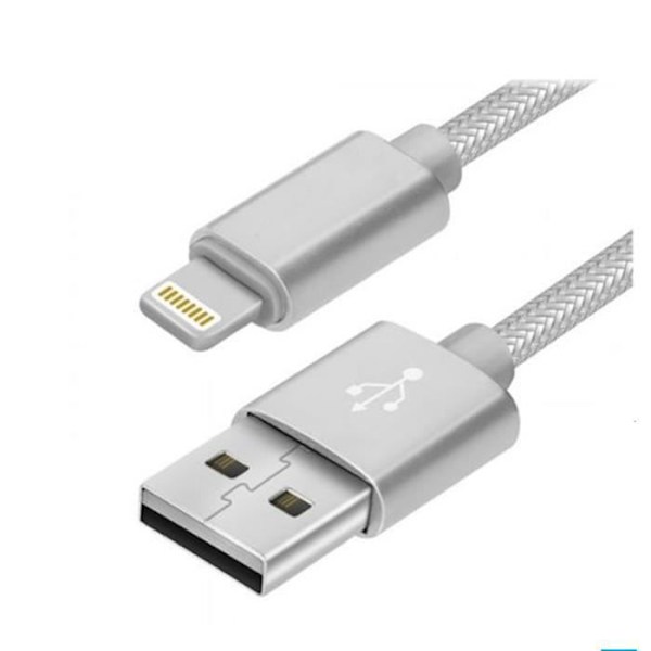 Paket med 10 motståndskraftig laddningskabel 1 meter laddare för iPhone 11 6.1" Silverfärg - Yuan Yuan Brand