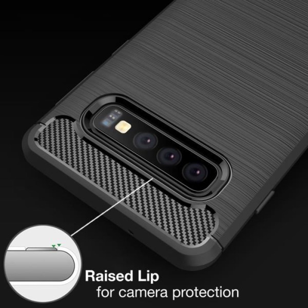 Silikonetui Beskyttende anti-shock cover til Samsung Galaxy S10+, ultratyndt beskyttelsescover tynd bumper fra NALIA Svart