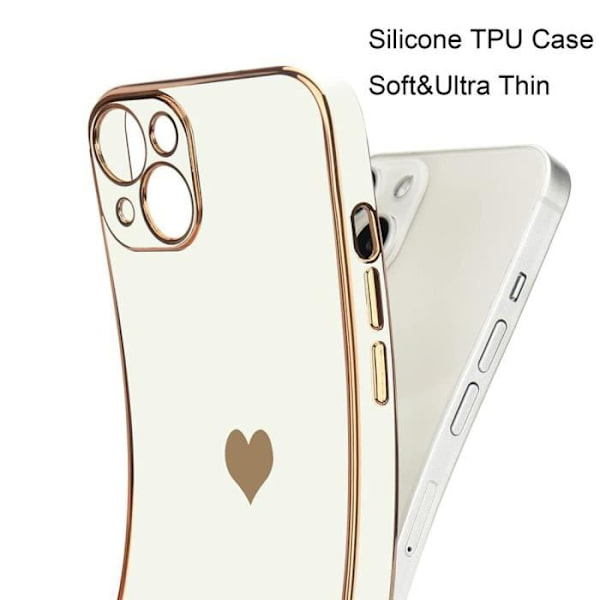 Fodral för iPhone 12 Pro Max (6,7") Vit TPU Lyxigt Stötsäkert Kärlekssöta hjärtmönster Anti-Scratch Vit