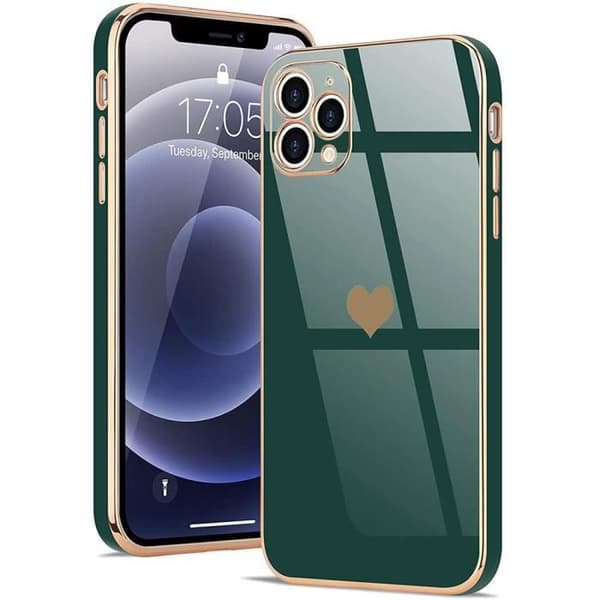 Coque - Amour-Mignon - för iPhone 12 Pro Max - Mörkgrön - Flexibel - Stötsäker - Repfria Midnattsgrönt