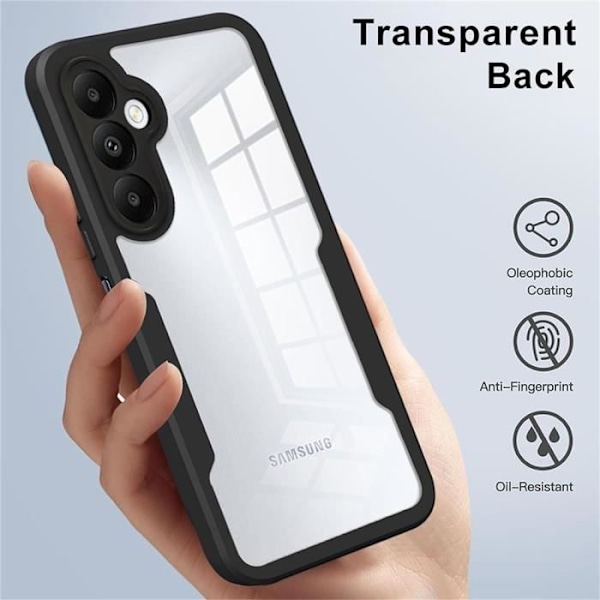 Skyddande fodral - Samsung - Galaxy A05s - Förstärkt kant - 360° skydd - Svart Svart