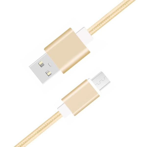 Micro USB-kabel för Samsung Galaxy J2 Ren nylon flätad USB-kabel 1,3 meter snabb synk-laddning-dataöverföringskabel - GULD