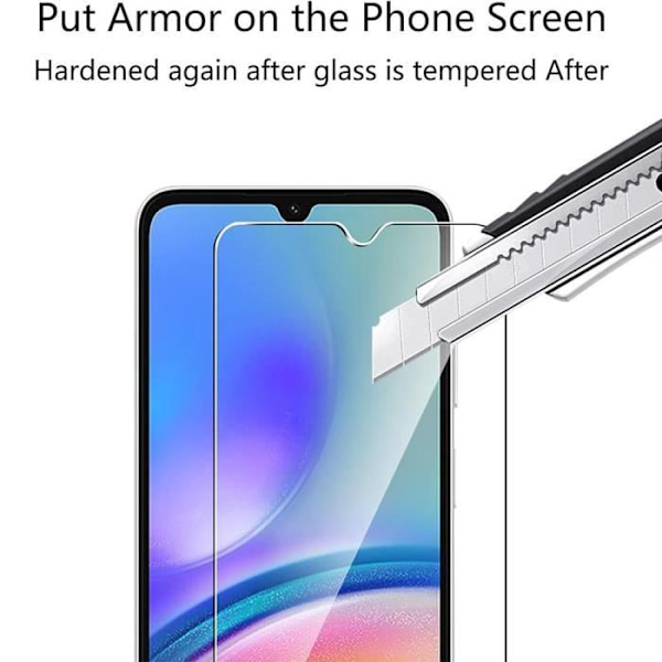 [3 stycken] Härdat glas för Samsung Galaxy A05s - A05, 9H Stötsäkert transparent skärmskydd Transparent