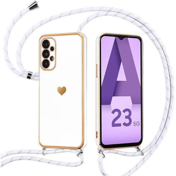 Justerbart fodral för Samsung Galaxy A23 4G-5G Mjuk TPU Vit Stötsäker Anti-Scratch Vit