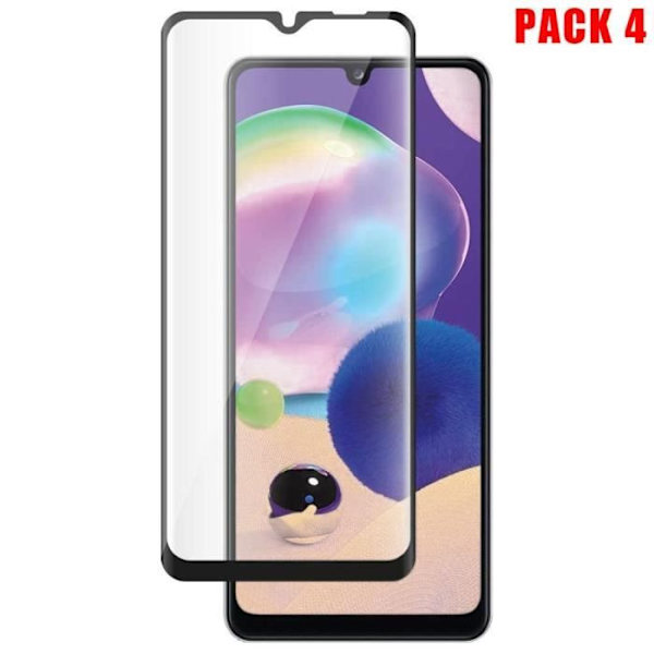 Helglas för Samsung A32 5G (6,4") Pack av 4 Svarta Filmer Lätt installation Fläckfri Transparent med svart kant