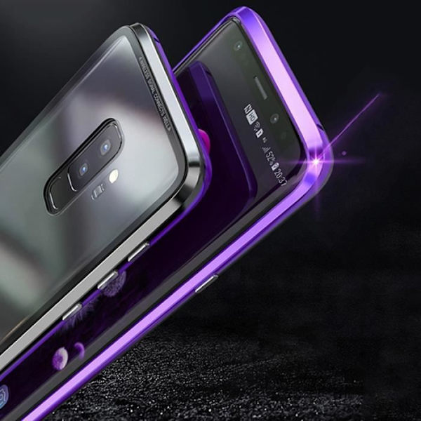 Skydd - Samsung - Galaxy S8 Plus - Röd - Härdat glas - Integrerat magnetlock Röd