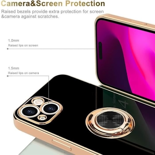 Skyddsfodral - BOOLING - för iPhone 15 Plus - Stötsäkert Ultra Slim - Repfria - Svart Svart