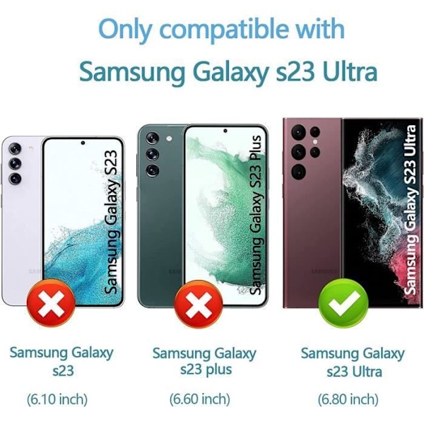 3 3D härdat glas för Samsung S23 Ultra Stötsäkert skärmskydd Svart