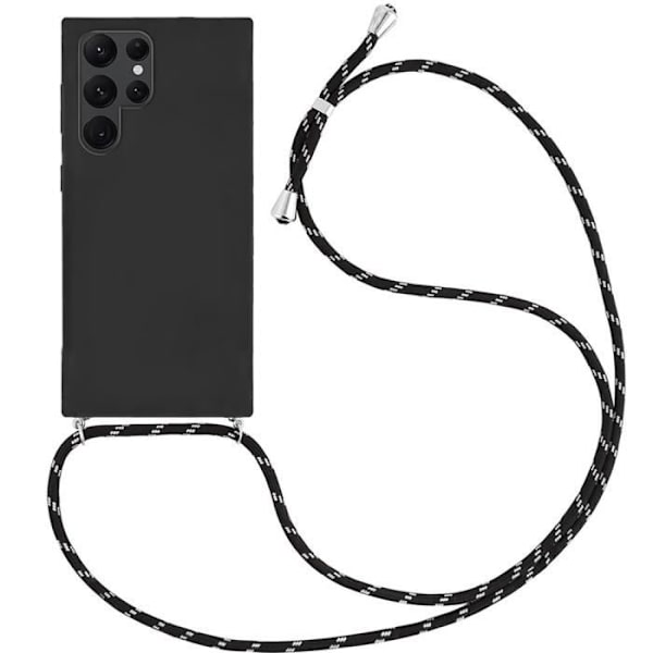 Fodral till Samsung Galaxy S23 Ultra Shockproof TPU med Lanyard Black Svart