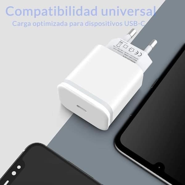 Strömadapter - USB-C - 20W - Snabbladdning PD 3.0 - Kabel 2M - Kompatibel med iPhone 13