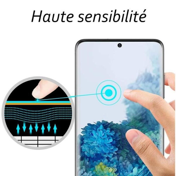 Skyddsfilm i svart härdat glas + skyddande skal för Samsung Galaxy S20 Plus med Stylus Toproduits® Svart