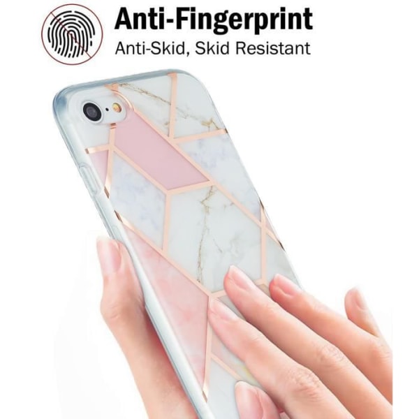 Etui - YBM4 - Apple iPhone 7/8/SE 2020 - Blødt - Ultratyndt - Ridsefast rosa vit