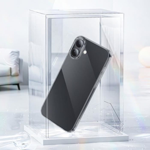 Skyddande skal - BOOLING - iPhone 16 Plus - Mjukt silikon - Stöttålig - 2 härdade glas Transparent