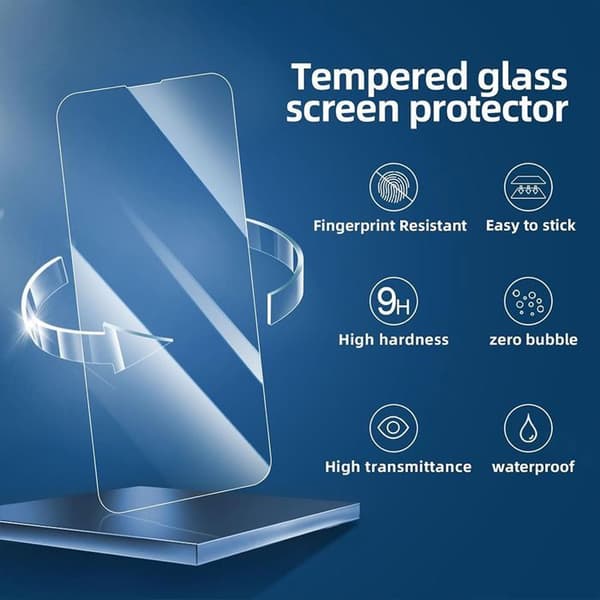 Skyddsglas i härdat glas - för iPhone 16 - 4-pack - Repstandig 9H - Stötsäker - Transparent Transparent