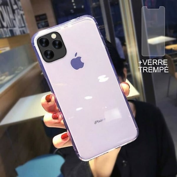 Silikonfodral för iPhone 13 mini ljuslila och 2 skärmskydd i härdat glas