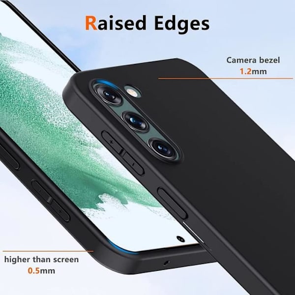 Skyddsfodral - BOOLING - Samsung Galaxy S23 Plus - Stötsäker - Mjuk - Svart med 2 Härdat Glas Svart