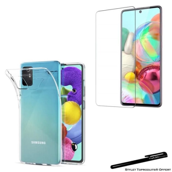 Beskyttelsescover - Toproduits® - Samsung A71 - Gennemsigtig - Hærdet glas - Kradsresistent Gennemsigtig