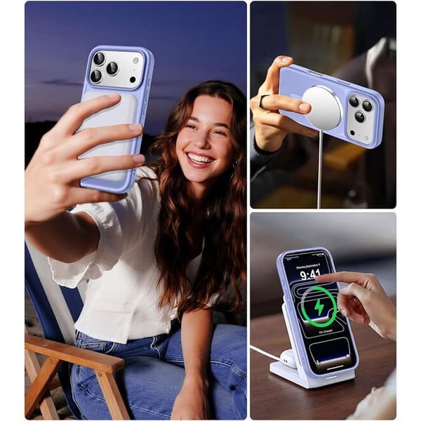 Skyddshölje - BOOLING - iPhone 17 Pro - Stötsäker - Lila - Med Magnetring Lila