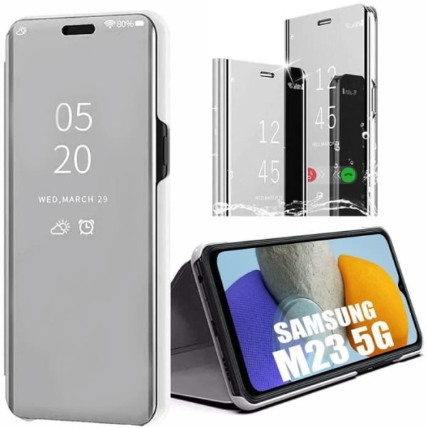 Skyddsfodral till Samsung Galaxy M23 5G - BOOLING - Clear View - Silver Silver