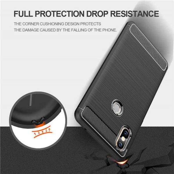 Fodral kompatibelt för Samsung Galaxy S8 Plus, Silikon Anti-Scratch Fodral Kolfiber Skyddsskal - Svart