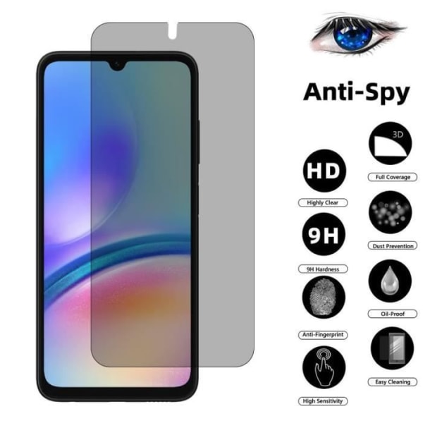 2 Anti-Spy Tempered Glasögon för Samsung Galaxy A05s skärmskydd