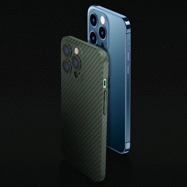 Skyddsskal - BOOLING - för iPhone 13 Pro - Mörkgrön - Mosaikmönster - Flexibelt Midnattsgrönt