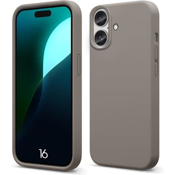 Skyddsfodral - BOOLING - för iPhone 16 - Flytande silikon - Slim - Grå Grå