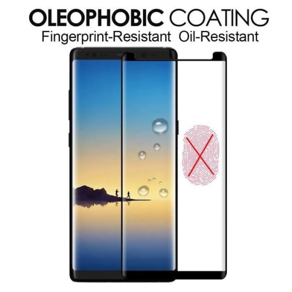 Skyddsglas - kinjgoki - Samsung Galaxy Note 8 - Härdat glas - Ultra tunn - HD 3D Svart