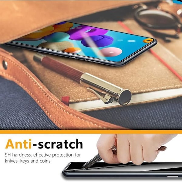 [3 delar] härdat glas för Samsung Galaxy A21s, [9H hårdhet][bubbelfri] Ultra-resistent glasfilm skärmskydd för Samsung