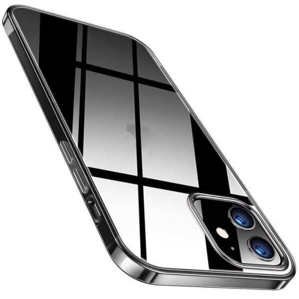 Skal för iPhone 12 (6,1") Chrome Border Silikon Anti-Shock Resistance Silver