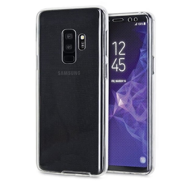 För Samsung Galaxy S9+ - S9 Plus 6,2": Ultratunnt silikongelfodral 360° skydd fram och bak + Mini Stylus - TRANSPARENT