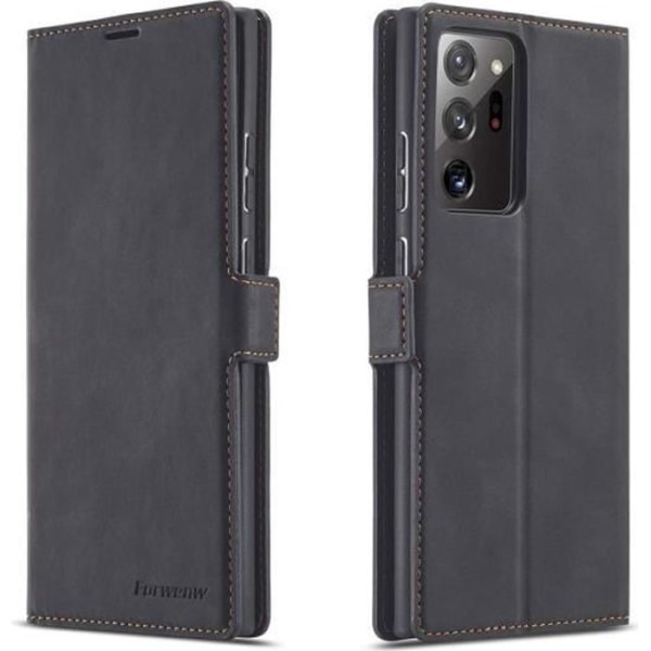 Coque - Samsung - Galaxy Note 20 - PU-läder - 360° skydd - Multifunktionell Svart