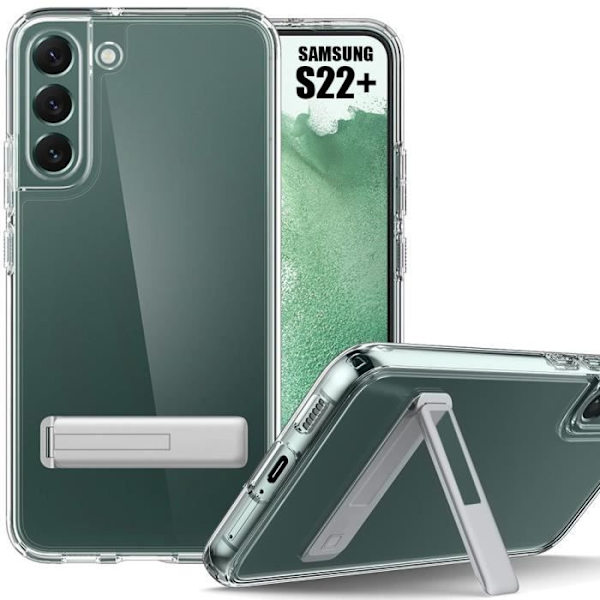 Transparent silikonfodral för Samsung Galaxy S22+ - S22 Plus med 95 graders justerbart stativ