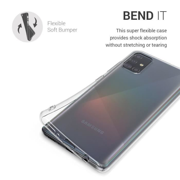 kwmobile Fodral Kompatibel med Samsung Galaxy A51 - Klart silikonskyddande telefonskal Transparent