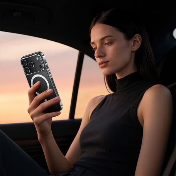 Coque - BOOLING - för iPhone 17 Pro - Stötsäker - Transparent - Med Magnetisk Ring - 2 Härdat Glas Transparent