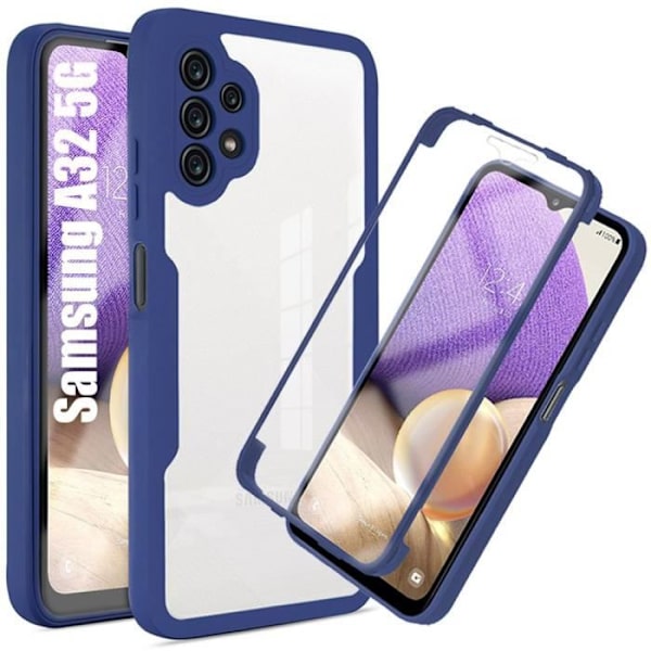 Fodral för Samsung A32 5G (6,5") Marinblå Förstärkt kant Styv 360 graders skydd Anti-repa tjock