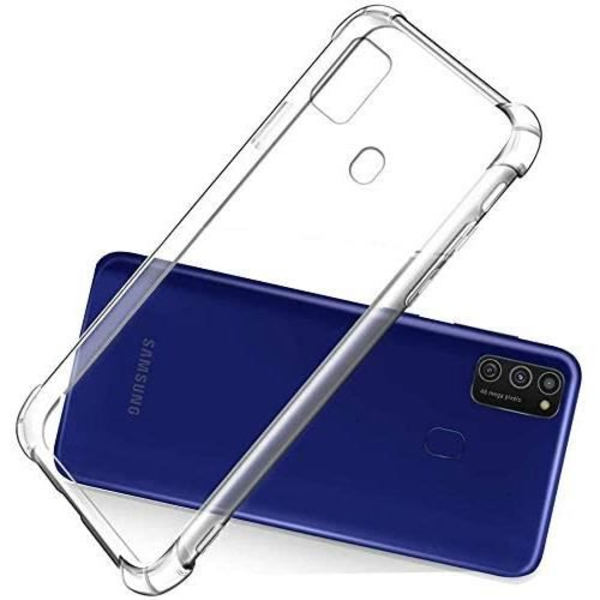 För Samsung Galaxy A21s (SM-A217F) 6,5 tums genomskinligt stötsäkert skyddsfodral, genomskinligt, Samsung Galaxy A21s (SM-A217F)