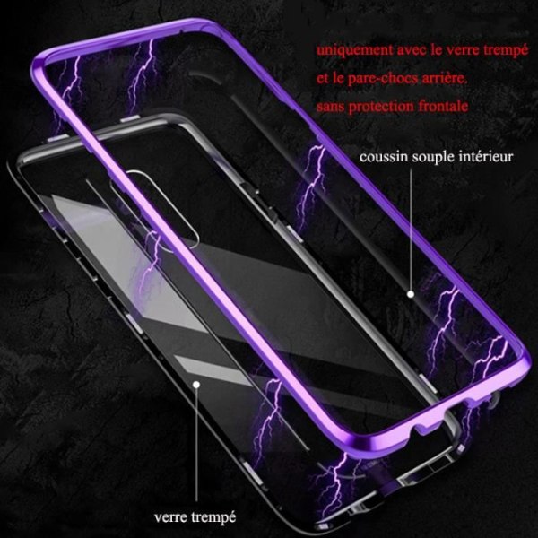 Cover - Samsung - Galaxy S8 Plus - Rød - Tempered glass - Indbygget magneter Röd