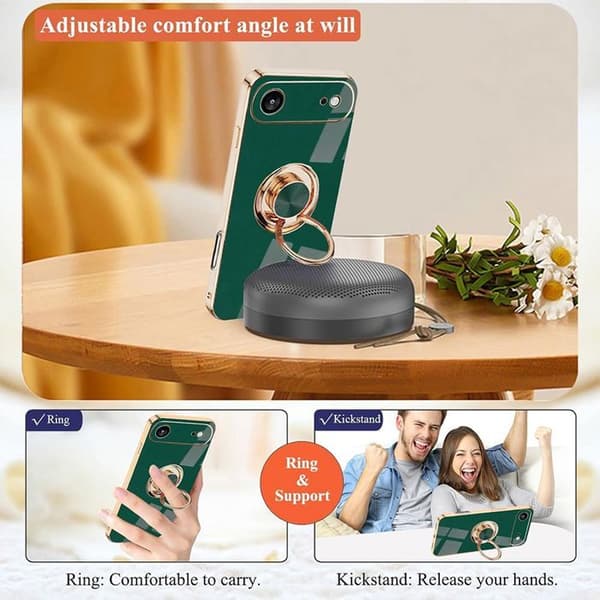 Skyddsskalskydd - BOOLING - iPhone Air - Stötdämpande Silikon - Mörkgrön - Elegant med Ring Nattgrönt