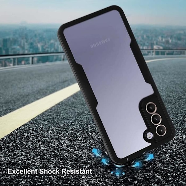 Fodral för Samsung S21 Plus (6,7") Svart 360 graders helkroppsskydd, styv förstärkt kant, fast