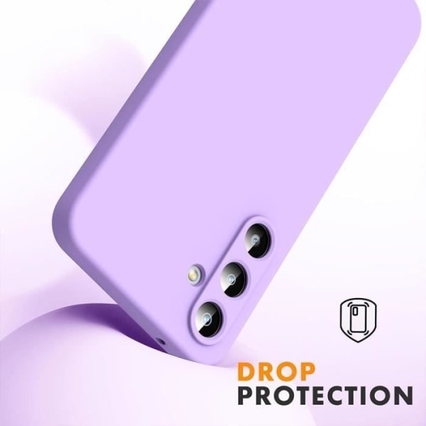 Fodral till Samsung Galaxy A35 5G - Lila flytande silikonskydd matt effekt + 2 härdade glasögon