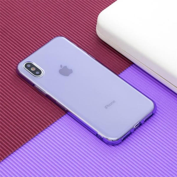 Mjukt flexibelt fodral för Apple iPhone XR (6,1"), genomskinligt fodral 2 STK härdat glasfilm + 1 ST TPU Silikon Slim Cover lila